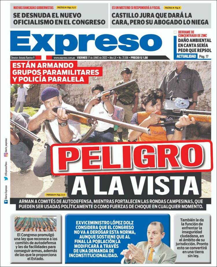 Portada de Expreso (Per&uacute;)