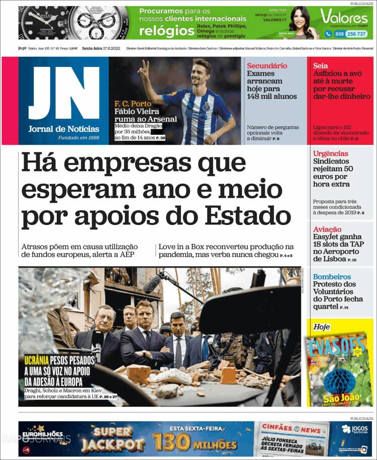 Portada de Jornal de Notícias (Portugal)