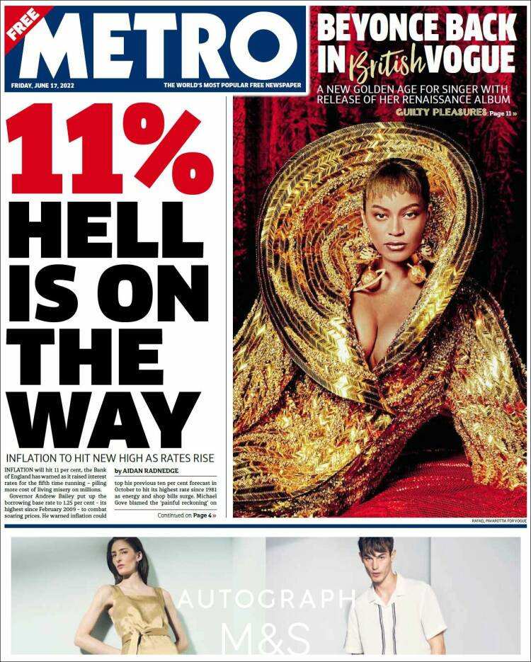 Portada de Metro (Reino Unido)