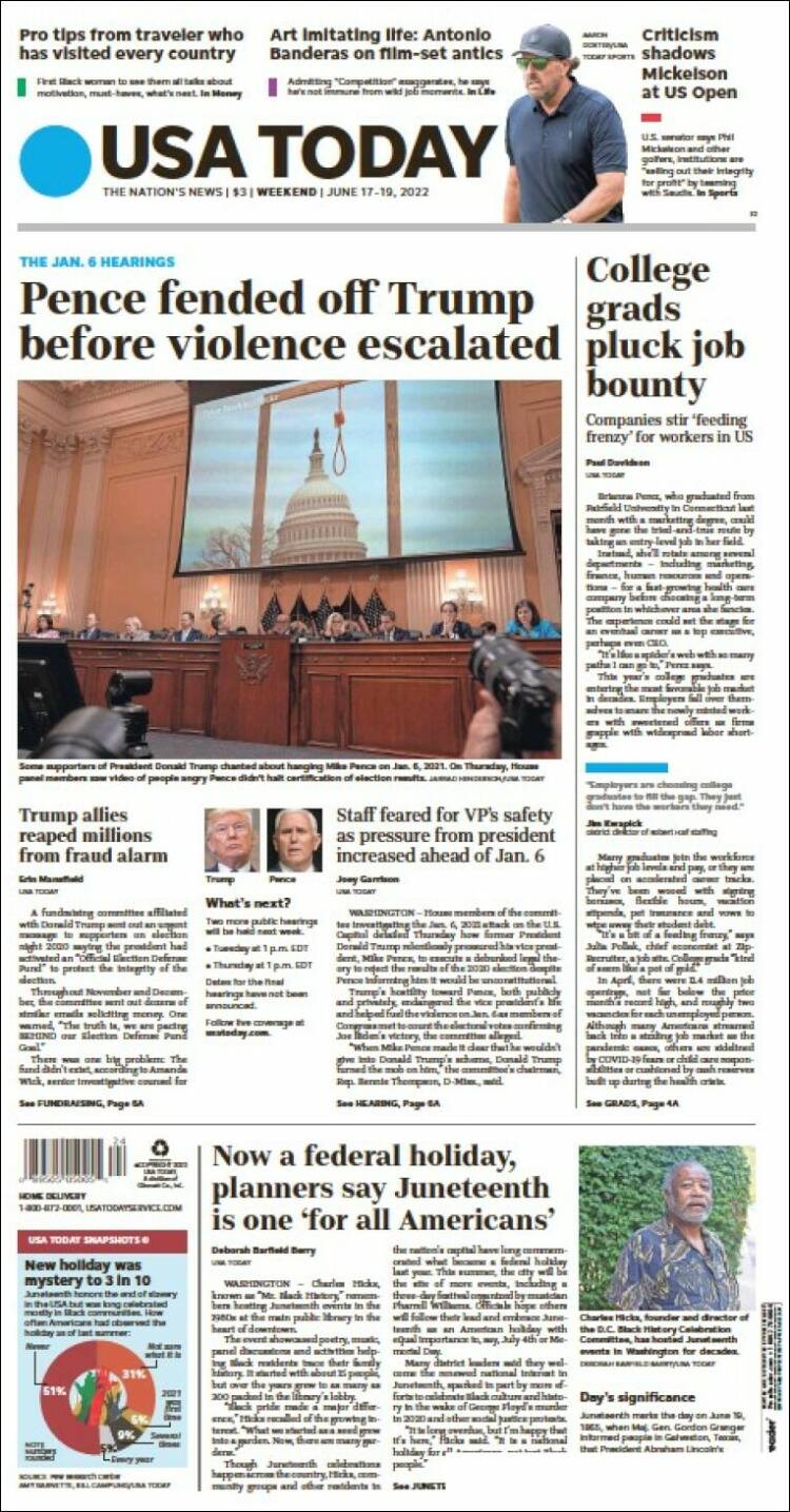 Portada de USA Today (USA)