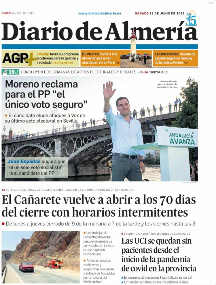 Portada de Diario de Almería (España)