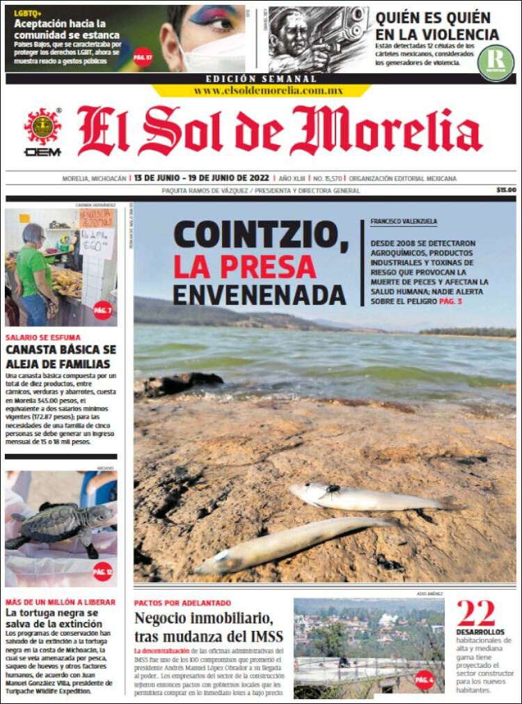 Portada de El Sol de Morelia (México)