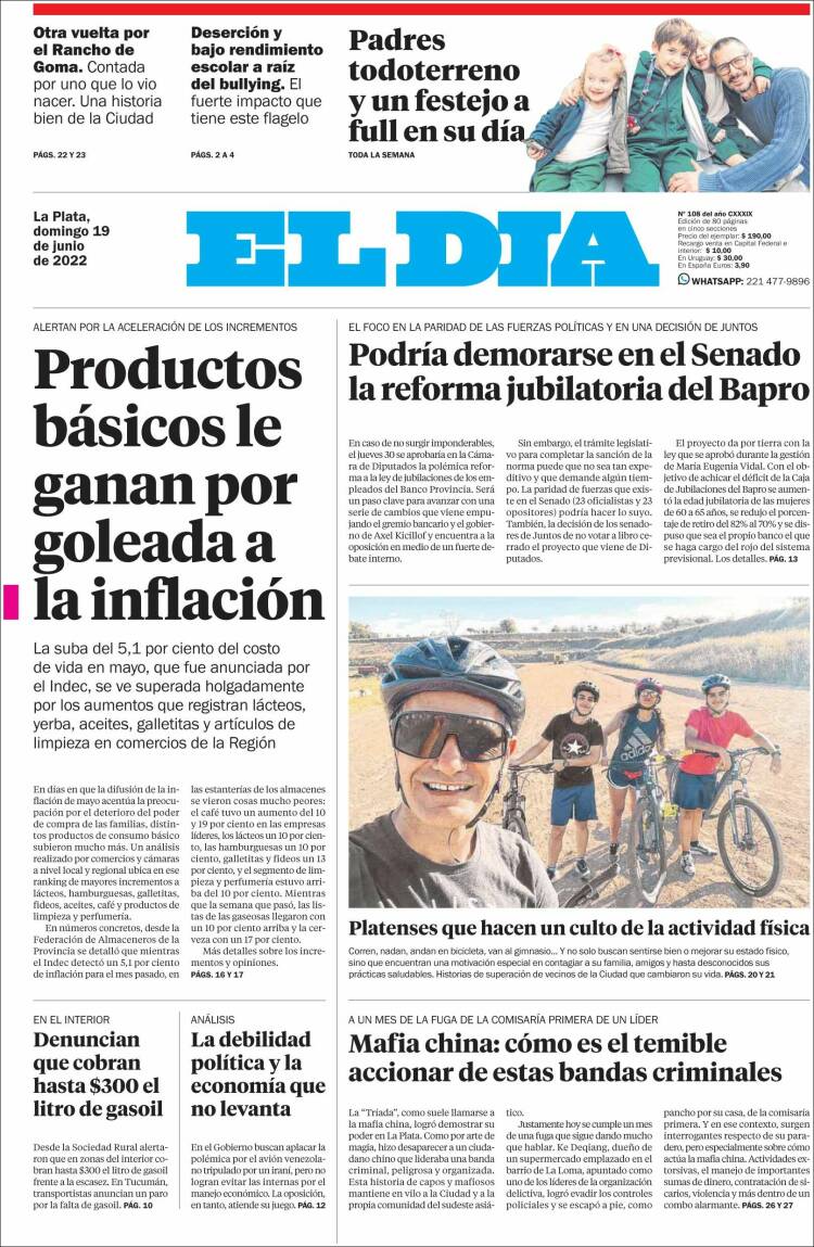 Portada de El Día de la Plata (Argentina)