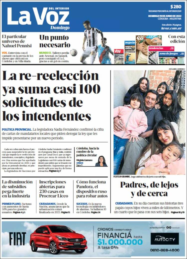 Portada de La Voz del Interior (Argentina)