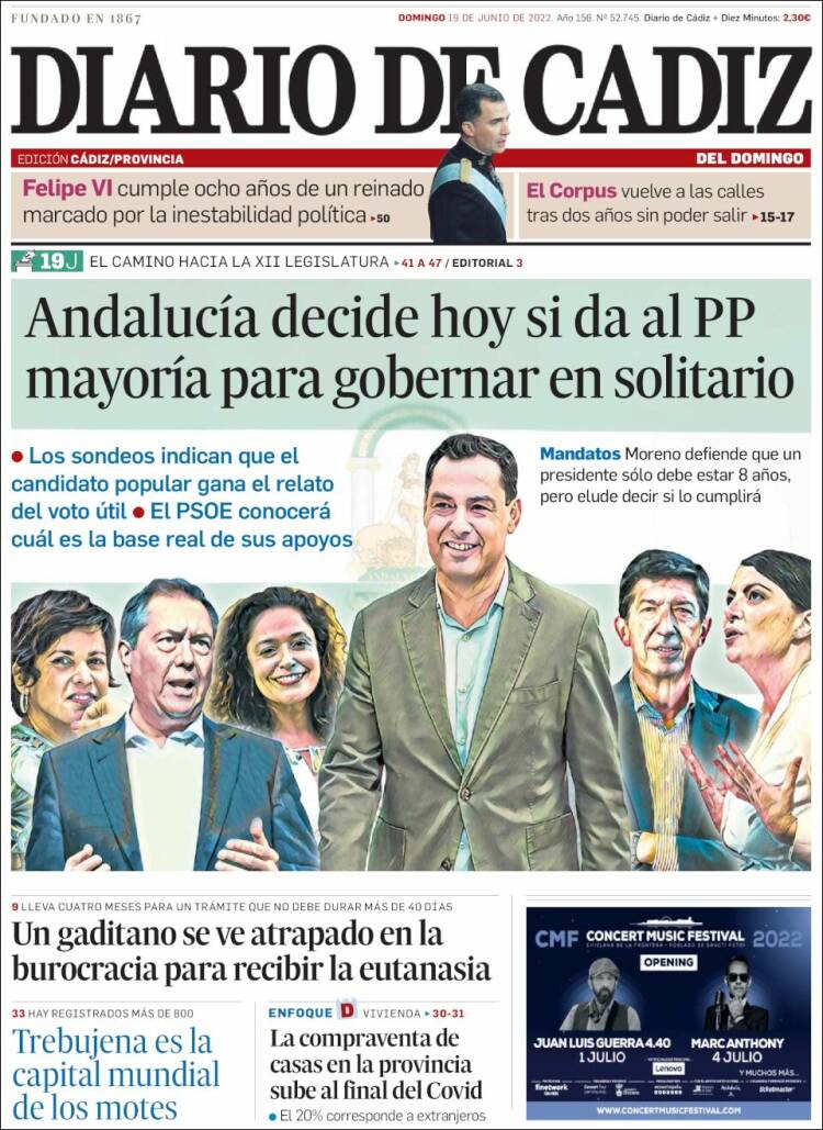 Portada de Diario de Cádiz (Espa&ntilde;a)