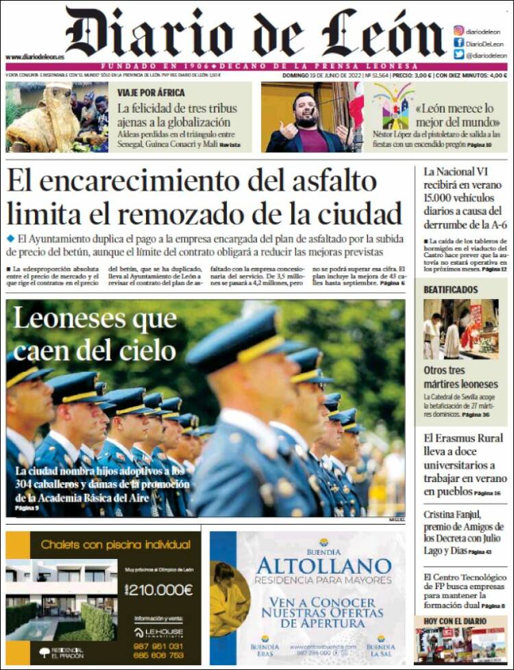 Portada de Diario de León (Espa&ntilde;a)