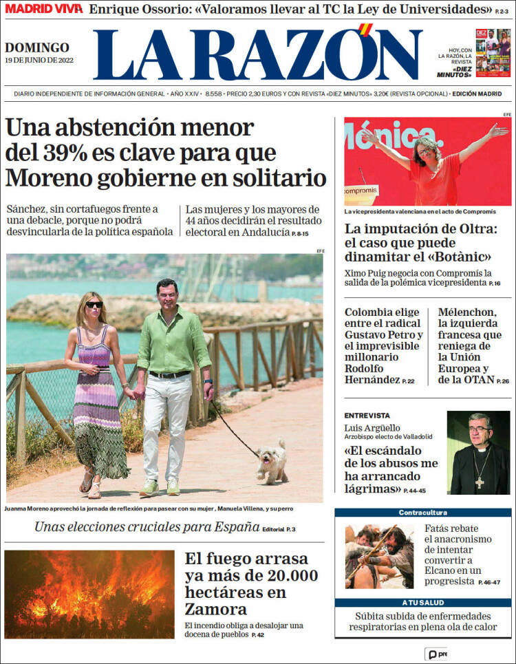Portada de La Razón (Espa&ntilde;a)
