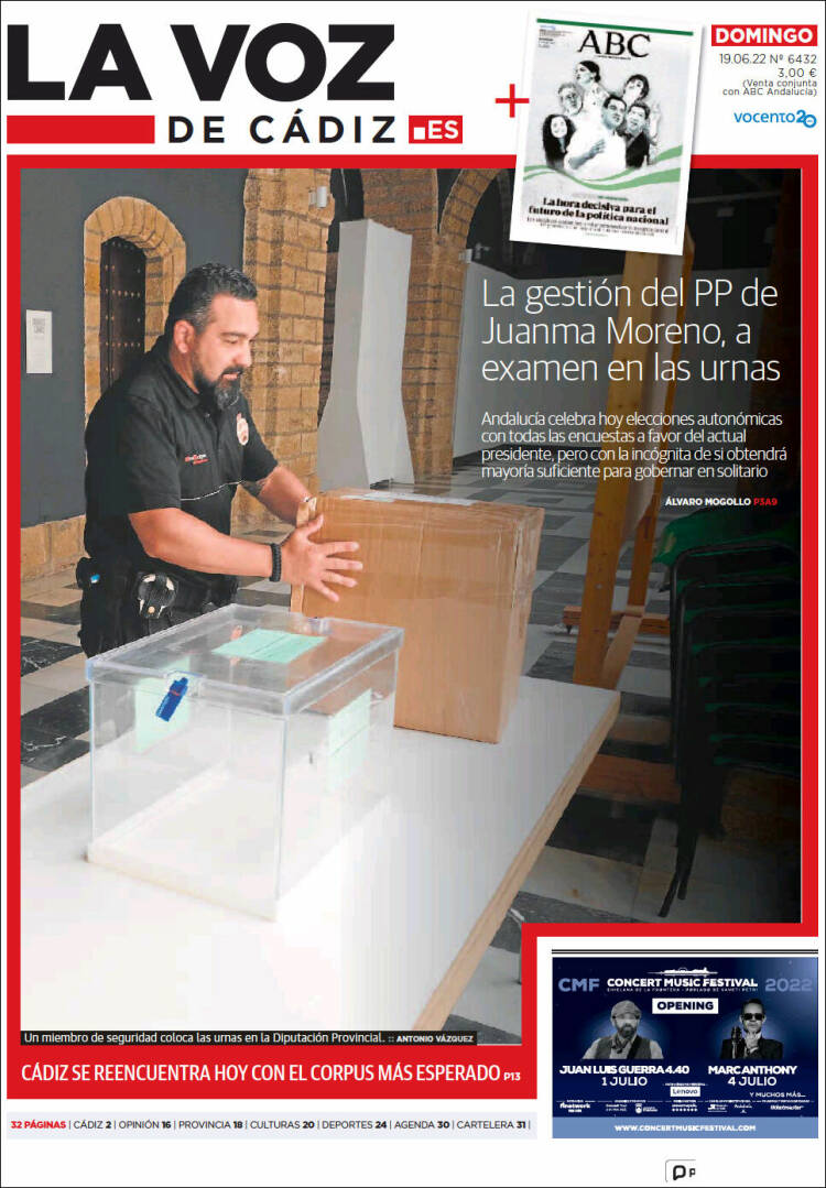 Portada de La Voz de Cádiz (Espa&ntilde;a)