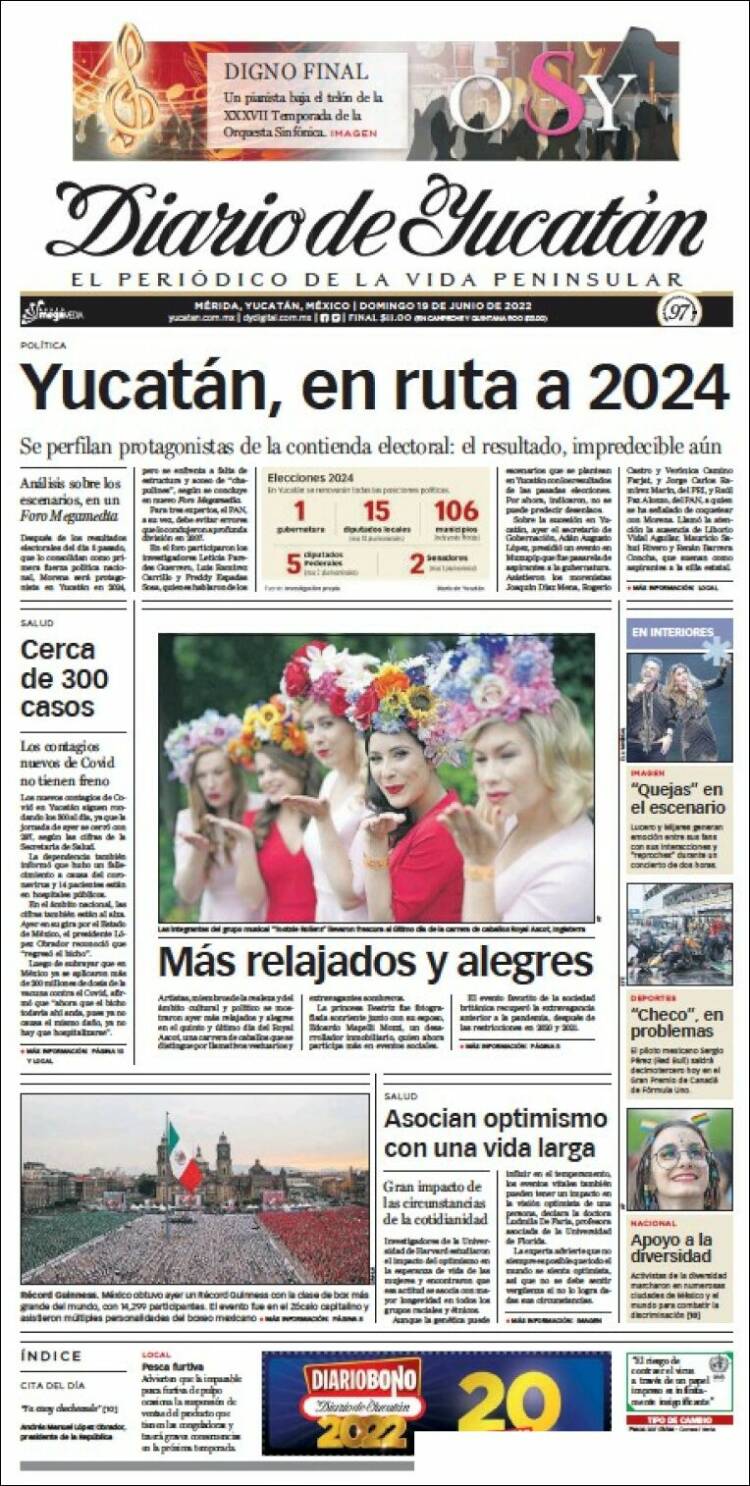 Portada de Diario de Yucatán (M&eacute;xico)