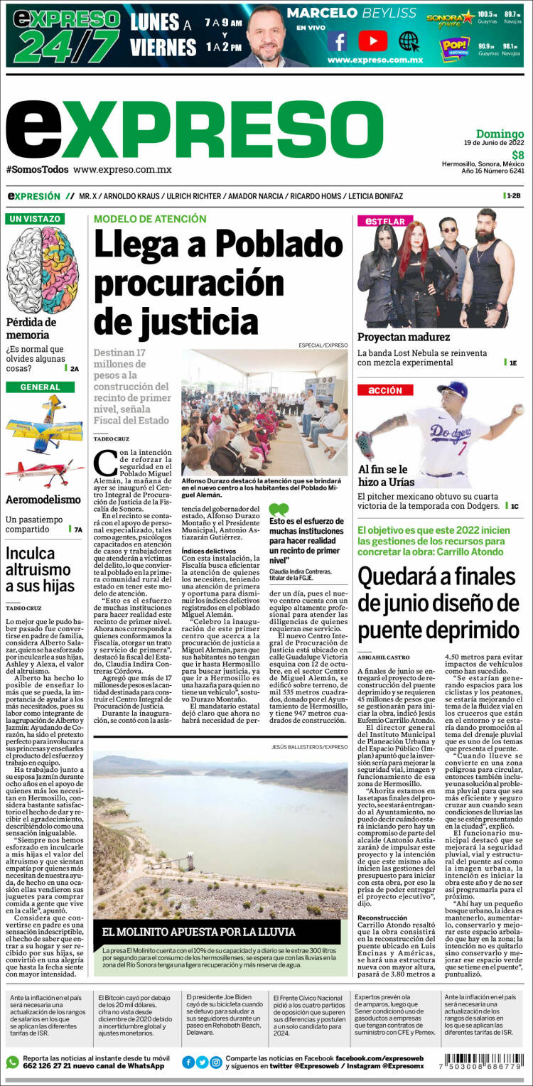 Portada de Expreso (M&eacute;xico)