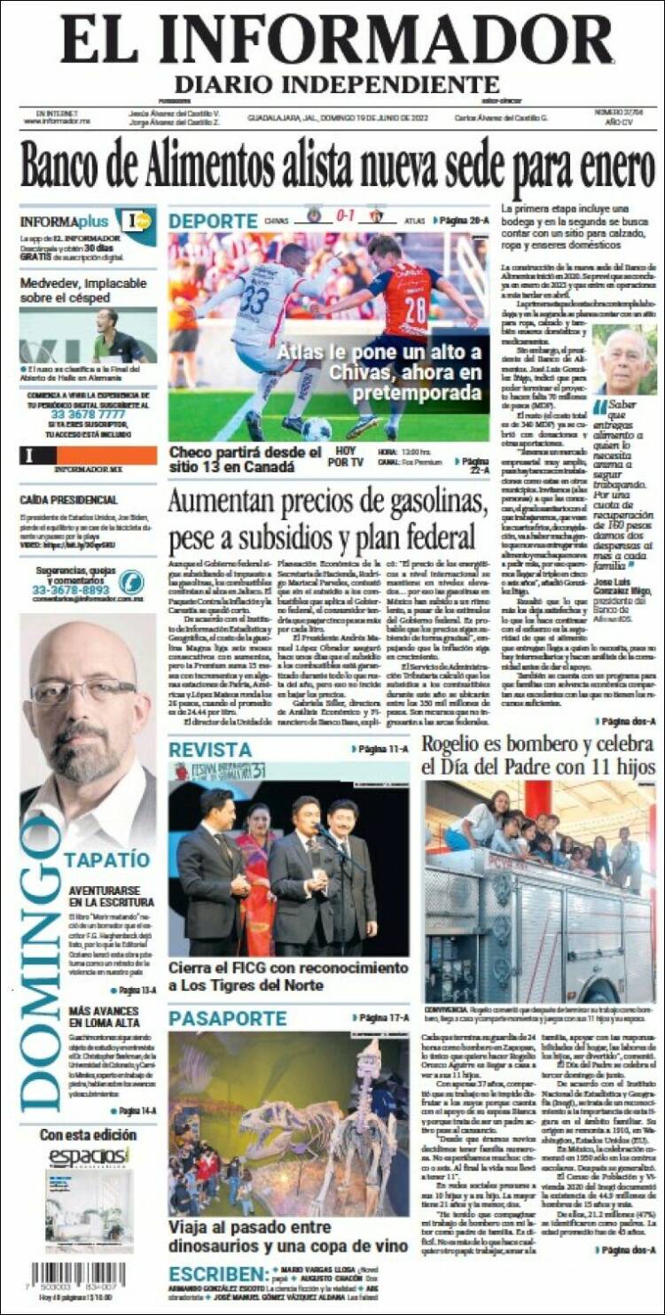 Portada de El Informador (M&eacute;xico)