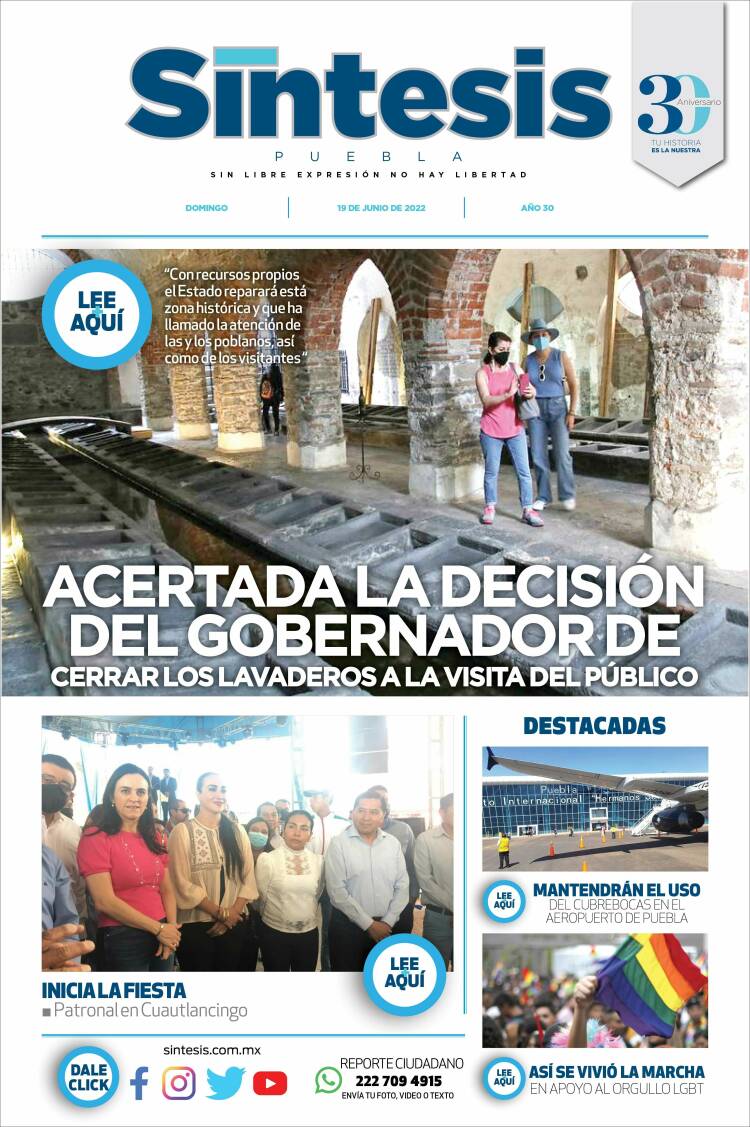 Portada de Síntesis - Puebla (M&eacute;xico)