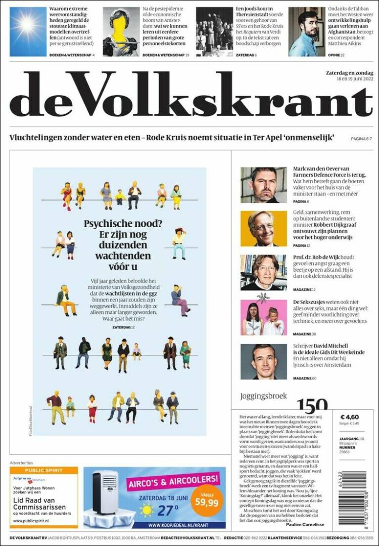 Portada de De Volkskrant (Pa&iacute;ses Bajos)