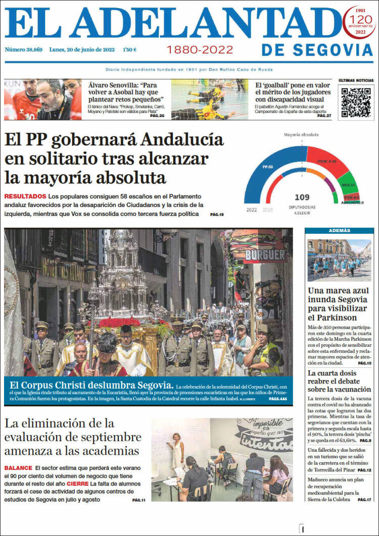 Portada de El Adelantado de Segovia (Spain)