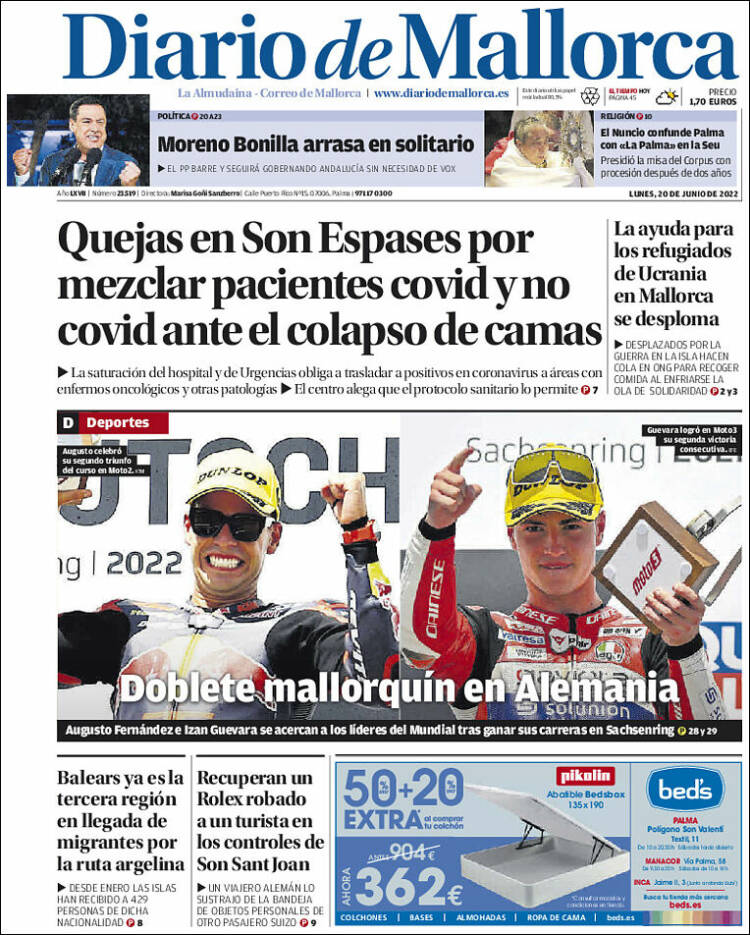 Portada de Diario de Mallorca (Spain)