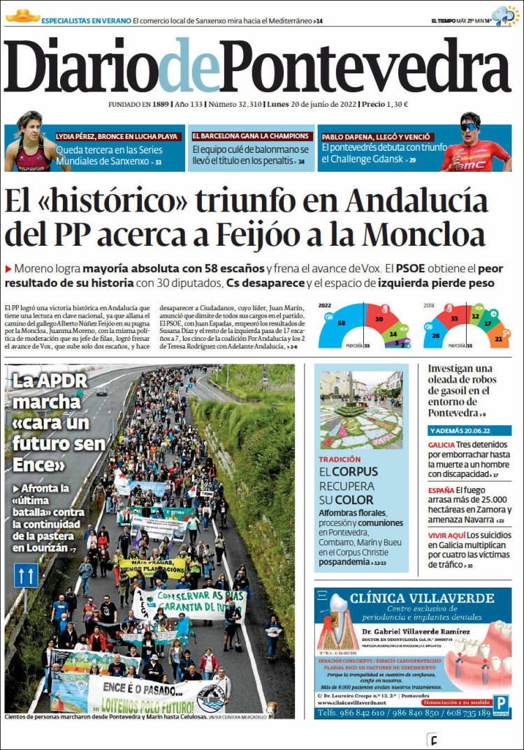 Portada de Diario de Pontevedra (Spain)