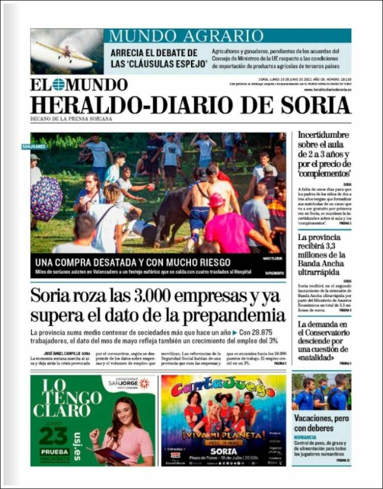 Portada de Diario de Soria (Spain)