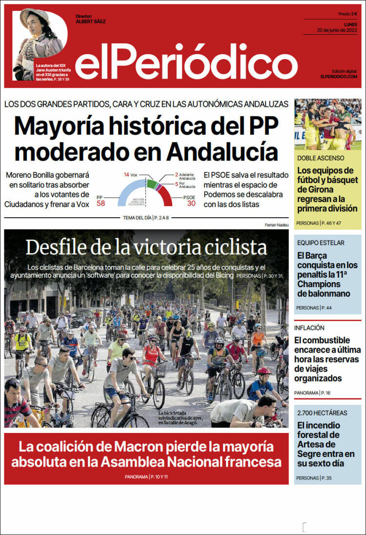 Portada de El Periódico (Spain)