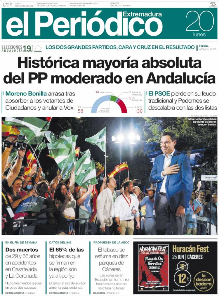 Portada de El Periódico de Extremadura (Spain)