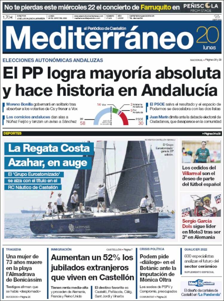 Portada de El Periódico Mediterraneo (Spain)