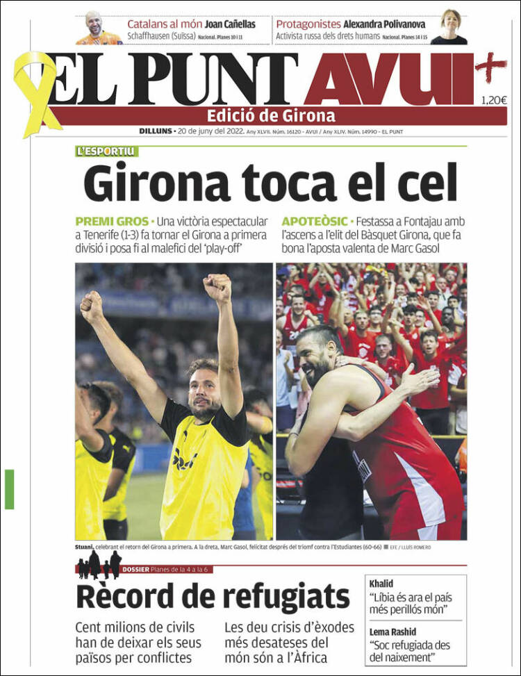 Portada de El Punt Avui - Girona (Spain)