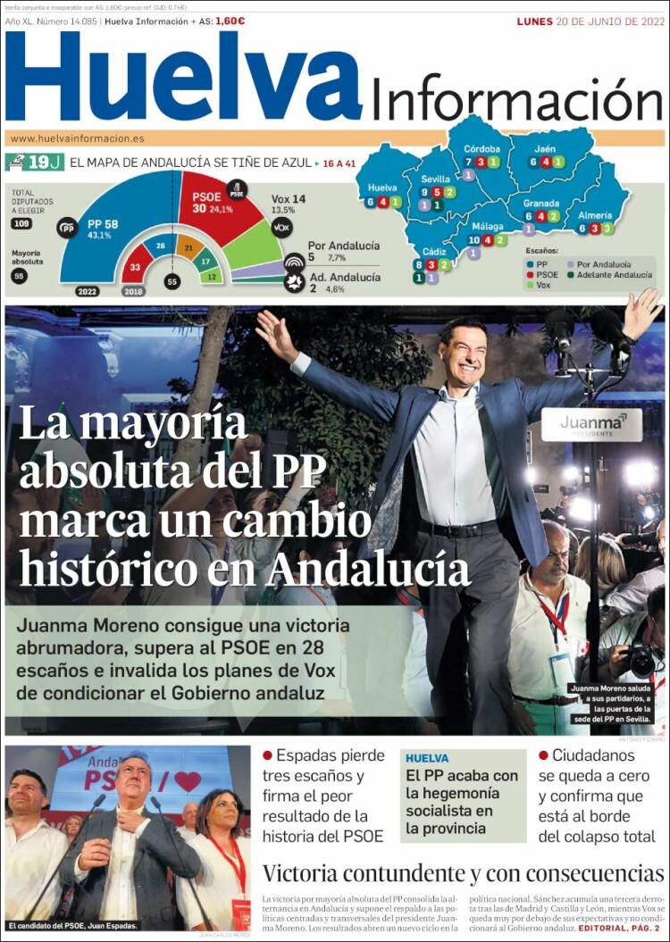 Portada de Huelva Información (Spain)