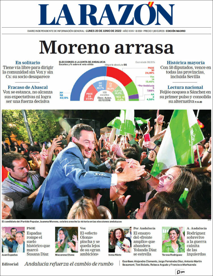 Portada de La Razón (Spain)