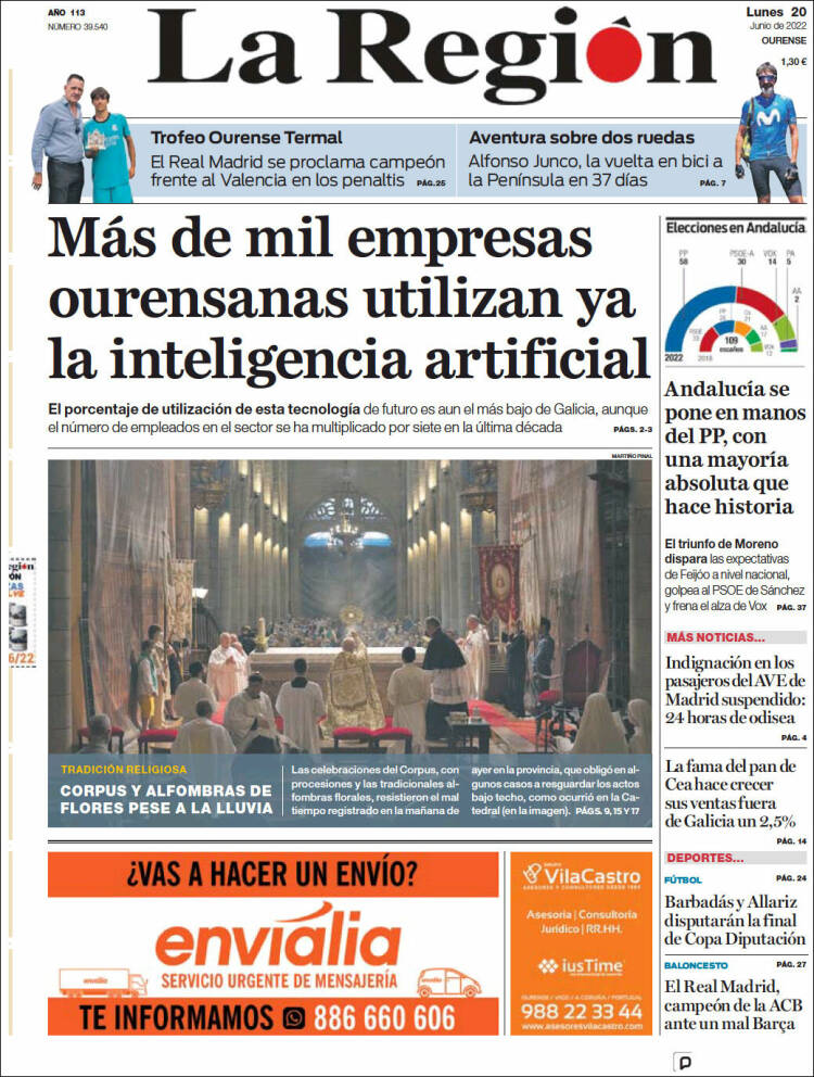 Portada de La Región de Ourense (Spain)