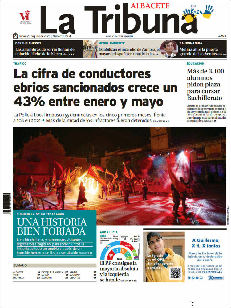 Portada de La Tribuna de Albacete (Spain)