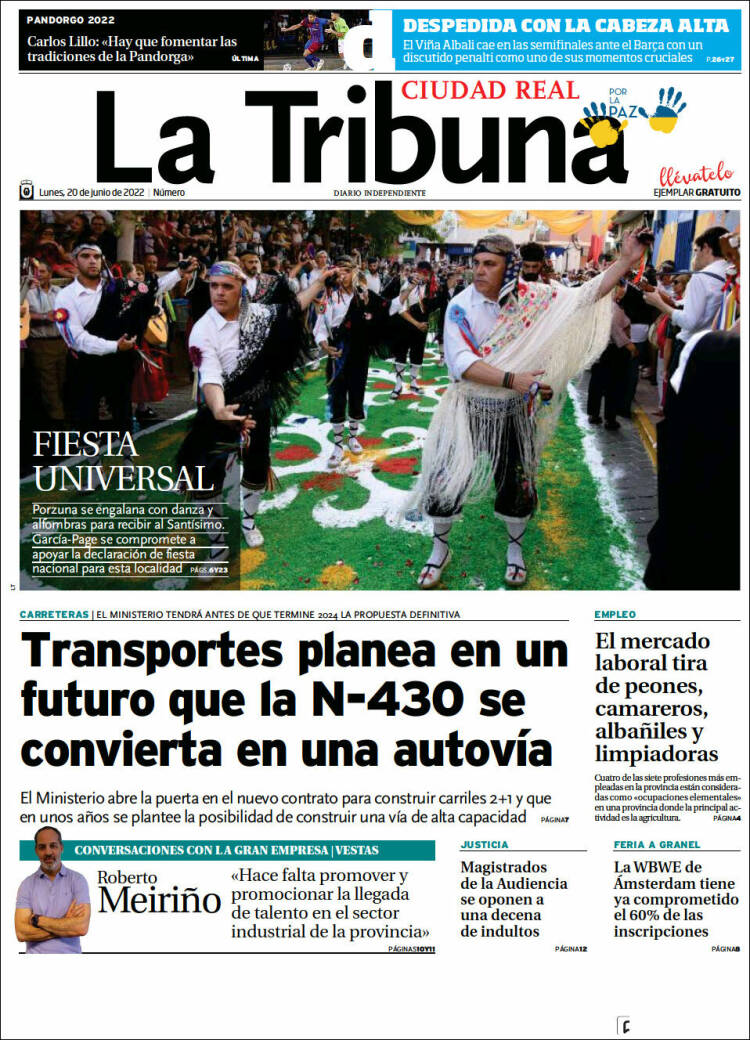 Portada de La Tribuna de Ciudad Real (Spain)