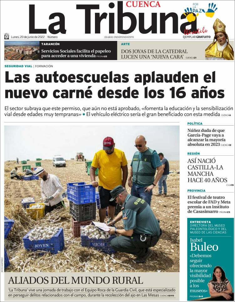 Portada de La Tribuna de Cuenca (Spain)