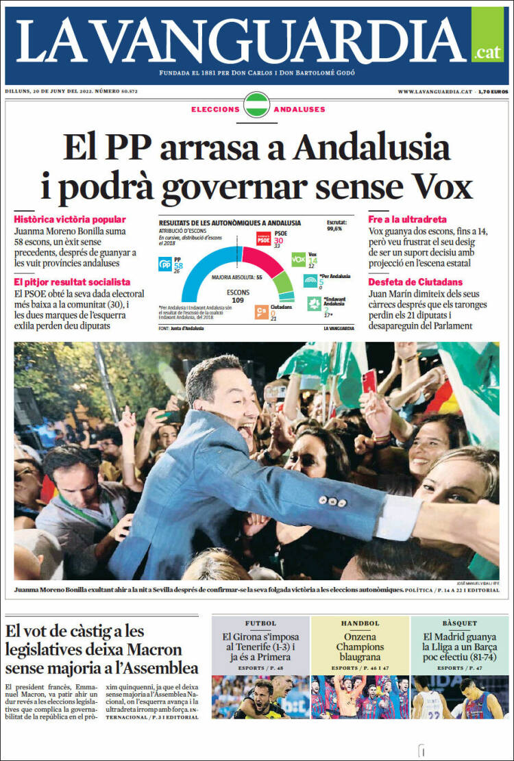 Portada de La Vanguardia (Spain)