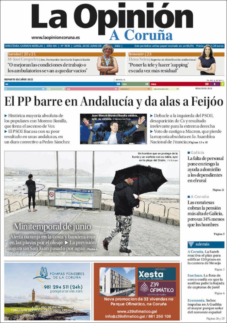 Portada de La Opinión de A Coruña (Spain)