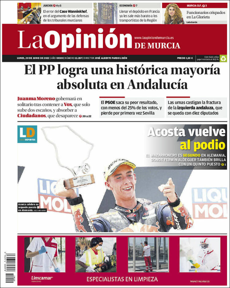 Portada de La Opinión de Murcia (Spain)