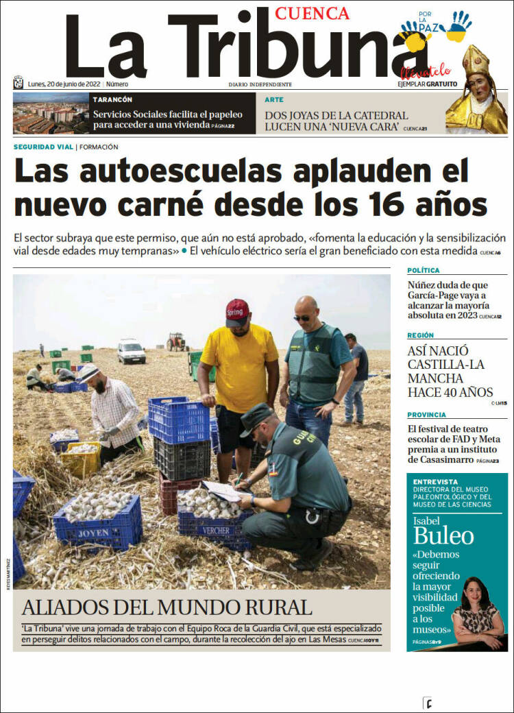 Portada de La Tribuna de Cuenca (Spain)