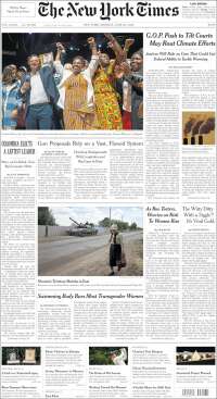 Portada de New York Times (USA)