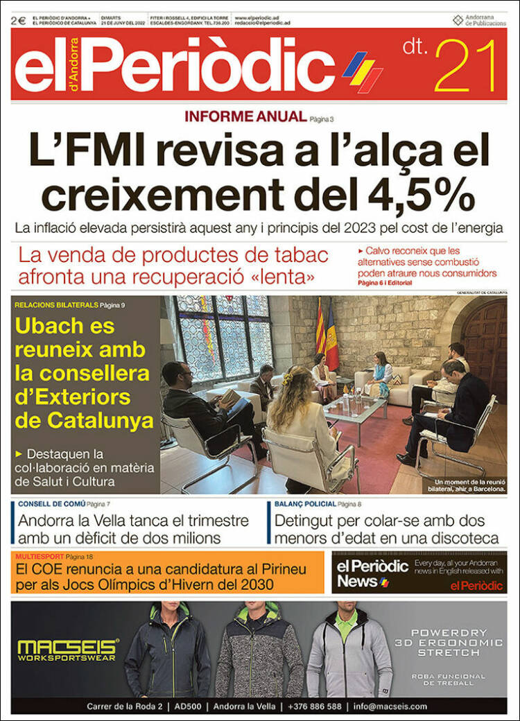 Portada de El Periòdic d'Andorra (Andorra)