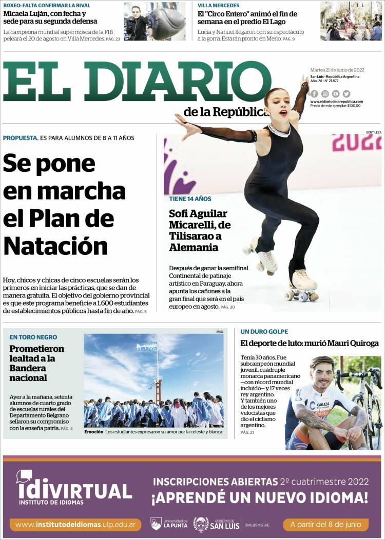 Portada de Diario de la República (Argentina)