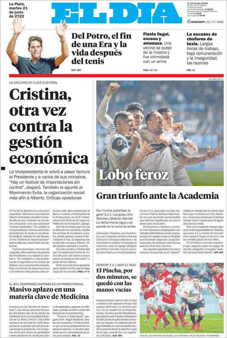 Portada de El Día de la Plata (Argentina)