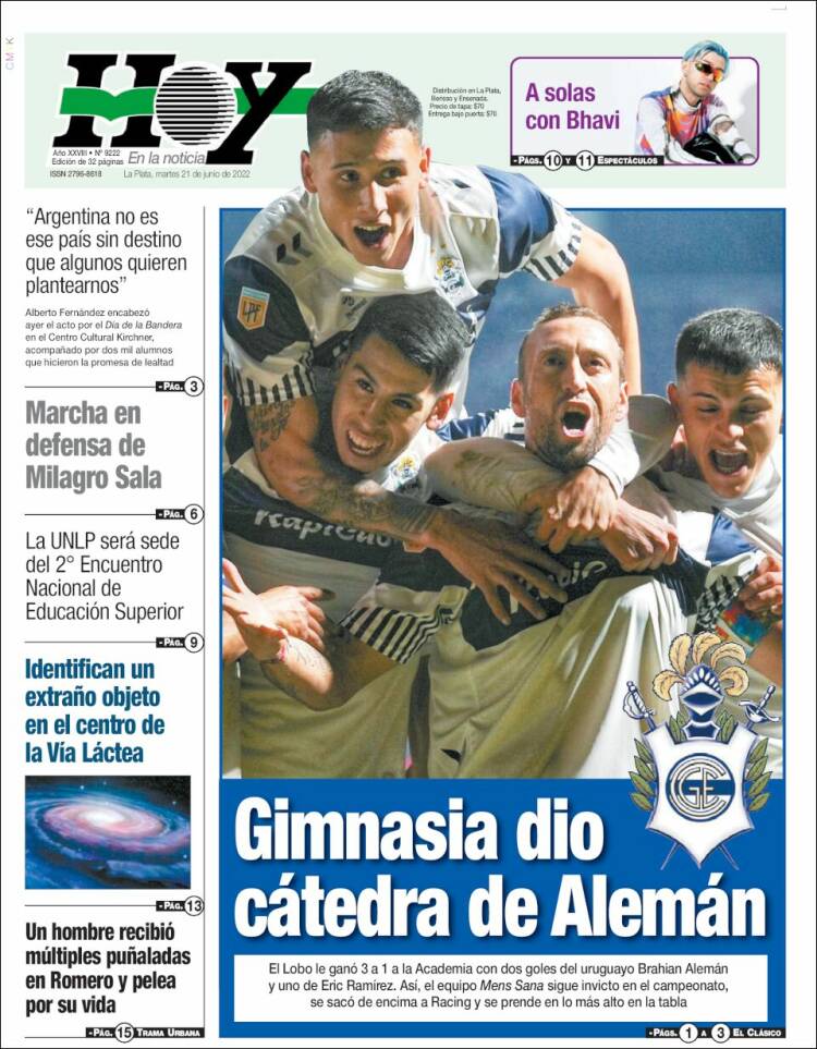 Portada de Diario Hoy (Argentina)