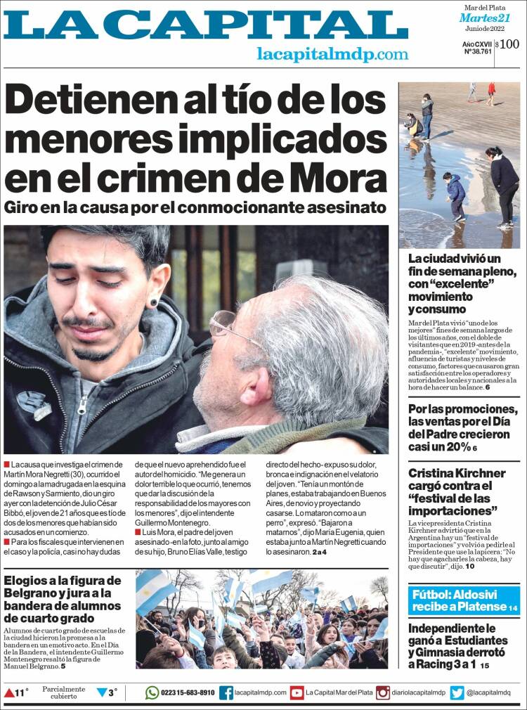 Portada de Diario La Capital - Mar del Plata (Argentina)