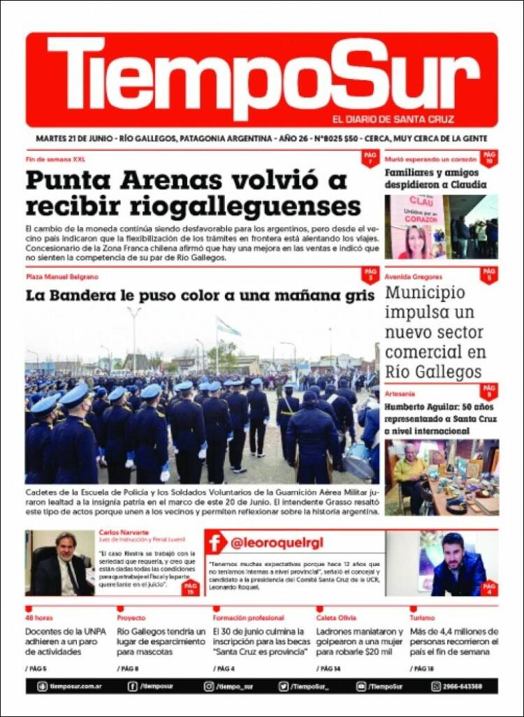 Portada de Tiempo Sur (Argentina)