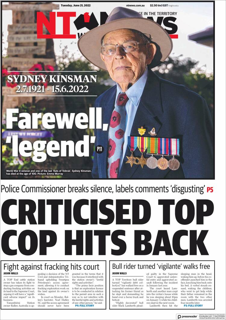 Portada de Northern Territory News (Australia)