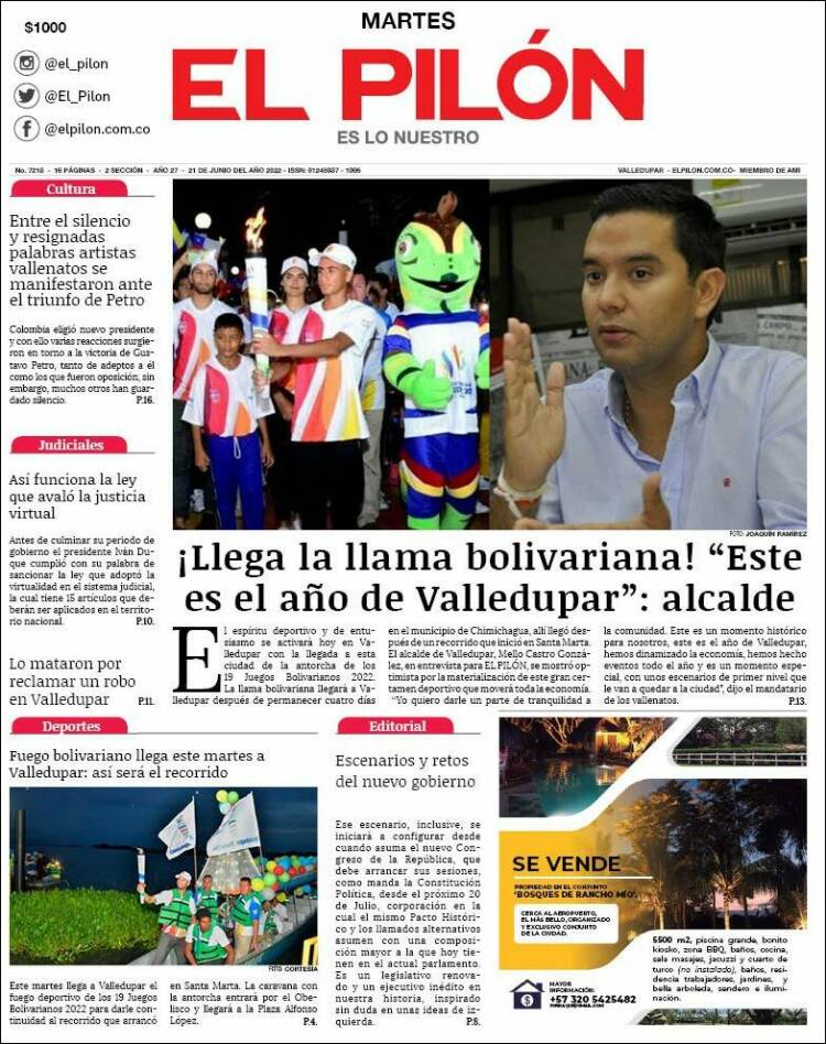 Portada de El Pilón (Colombia)