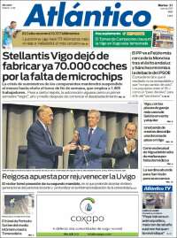 Portada de Atlántico Diario (Espagne)