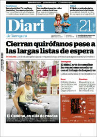 Portada de Diari de Tarragona (Espagne)