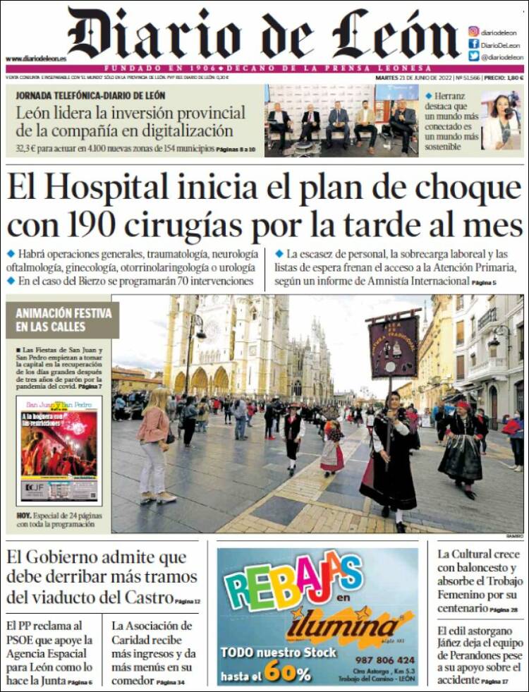 Portada de Diario de León (Espagne)