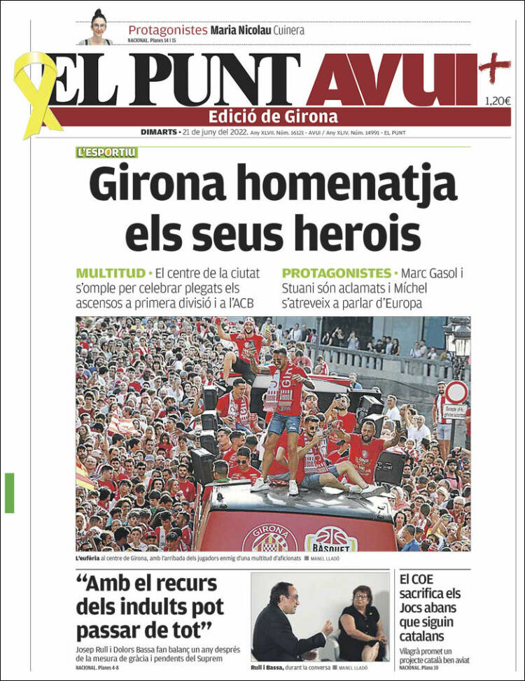 Portada de El Punt Avui - Girona (España)