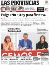 Portada de Las Provincias (Espagne)