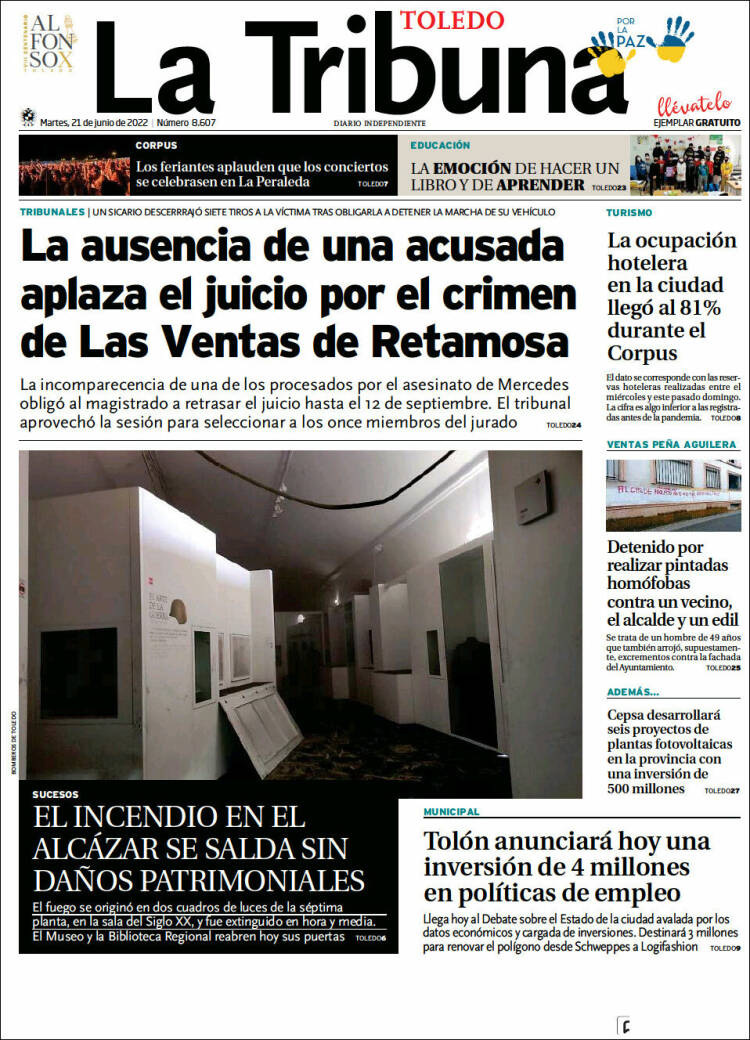 Portada de La Tribuna de Toledo (España)